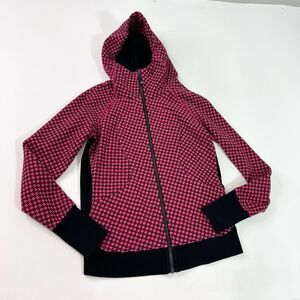 Lululemon Scuba Hoodie III Womens 8 Deep Dive Berry Rumble Black Pink Check